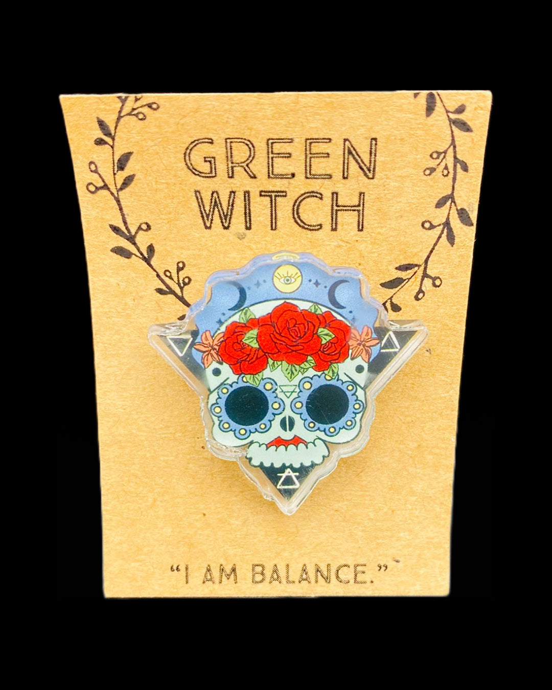 Green Witch Acrylic Pin