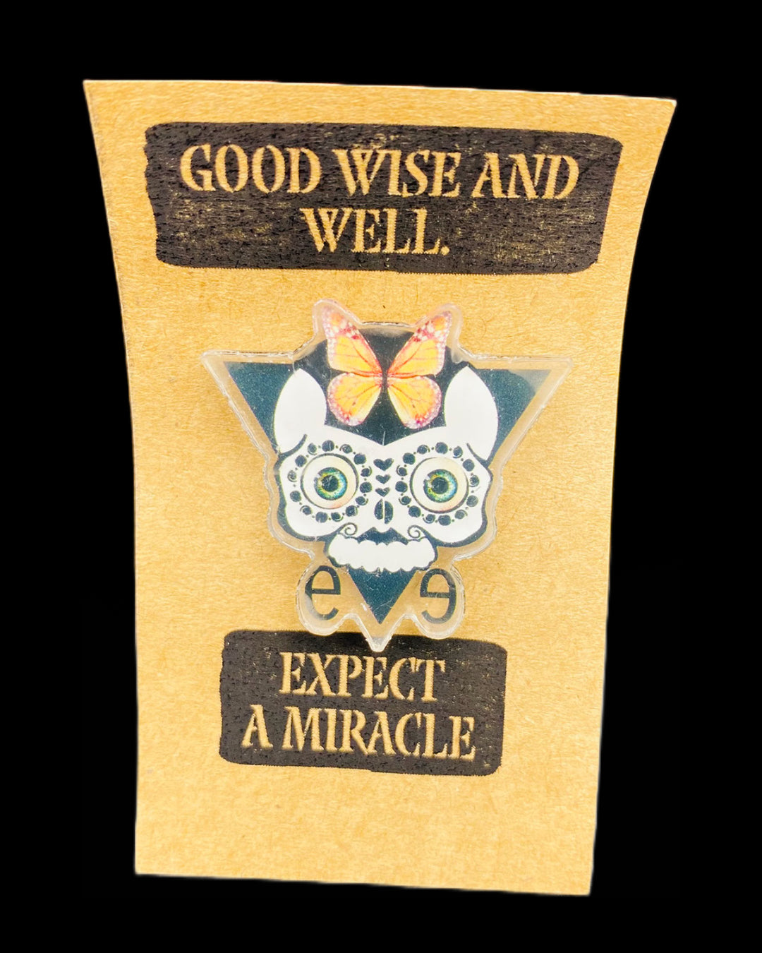 Remember Eve Acrylic Sugar Skull Pin